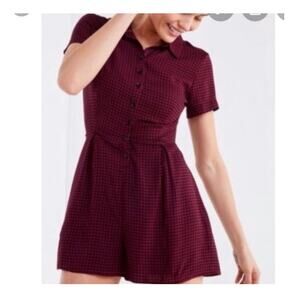 Urban Outfitters houndstooth collared button down
 romper